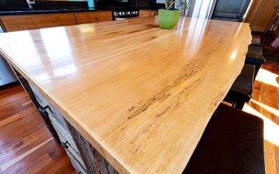 Rustic Kitchen Island with Cabinets - Live Edge Countertop
