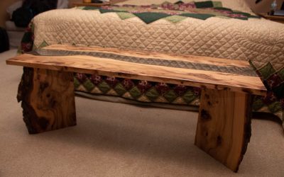 Live edge wood and glass coffee table - front