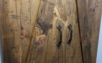 Manually Distressed Sliding Barn Doors - Rustic Handles