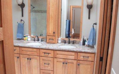 Custom Maple Bathroom Cabinets and Vanity