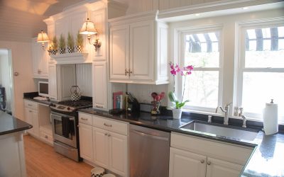 White Custom Kitchen Cabinets - Sink and Windows