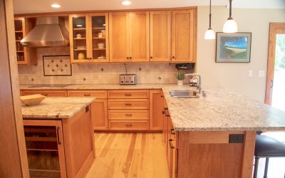 Solid Maple Custom Kitchen Cabinets - Side View