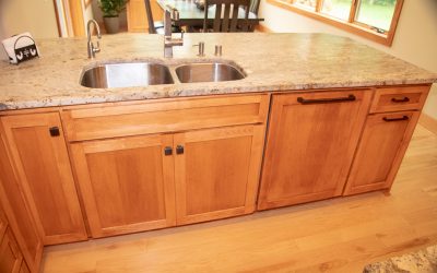 Solid Maple Custom Kitchen Cabinets - Base Closer View